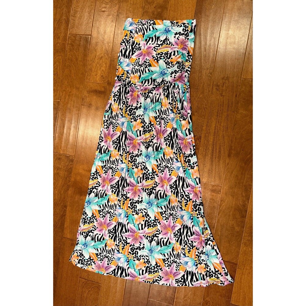 Venus strapless floral vacation maxi dress size medium